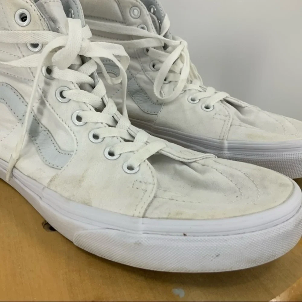 Vans high top skateboard white canvas sneaker